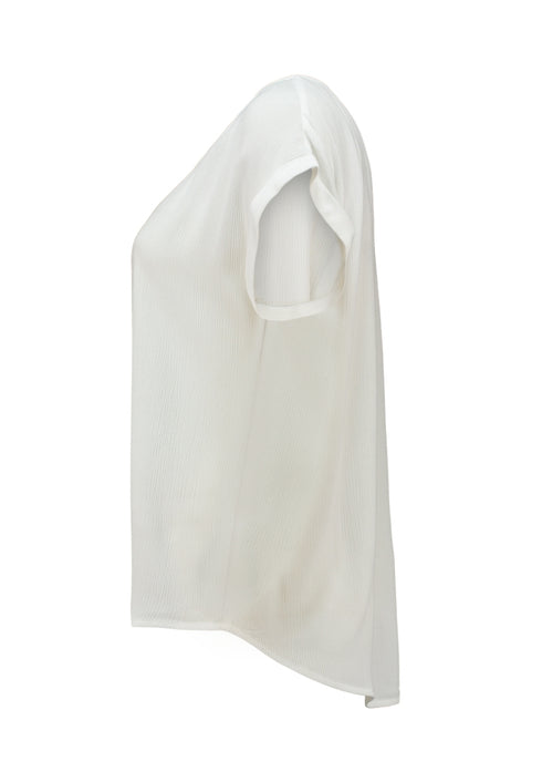 Hailys Women’s Ce44lina Off White Top – Sustainable EcoVero Viscose Short Sleeve Tee – HF-2208012-2
