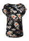 Hailys Women’s Ce44lina Navy Flower Print Top – EcoVero Viscose Short Sleeve Tee – HF-2208012-2