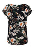 Hailys Women’s Ce44lina Navy Flower Print Top – EcoVero Viscose Short Sleeve Tee – HF-2208012-2