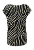 Hailys Women’s Ce44lina Black Zebra Print Top – EcoVero Viscose Short Sleeve Tee – HF-2208012-2