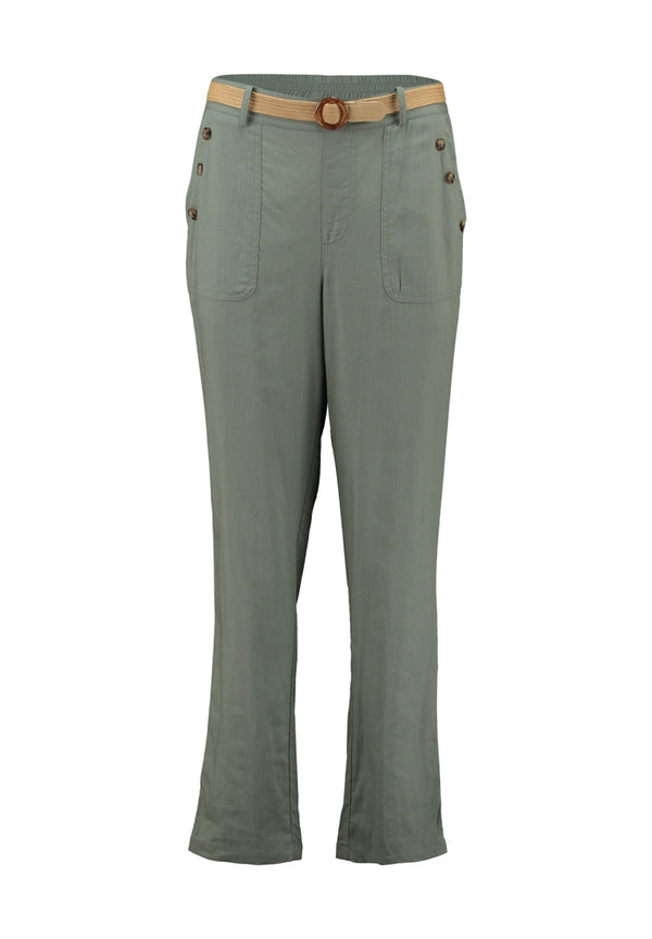 Zabaione Fe44lina Boot Cut Linen Pants - Khaki BAT-801-0222