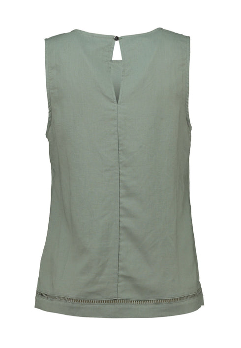 Zabaione Em44ine Open Neck Sleeveless Top - Khaki BAT-101-0110