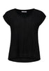 Hailys Women’s Ju44no Black Short Sleeve Top – V-Neck Polyester Viscose Tee – SP-2409055