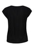 Hailys Women’s Ju44no Black Short Sleeve Top – V-Neck Polyester Viscose Tee – SP-2409055