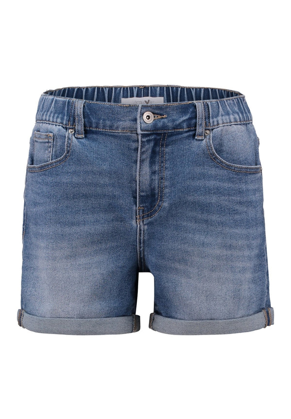 Hailys Mi44rella Denim Shorts Medium Blue Elasticated Waist Turn Up Leg QI-TO2409109