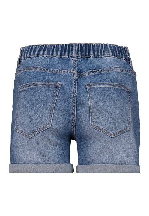 Hailys Mi44rella Denim Shorts Medium Blue Elasticated Waist Turn Up Leg QI-TO2409109