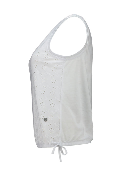 Zabaione Fa44bia Crochet Detail V-Neck Top - White LA-PO-101-0098-2
