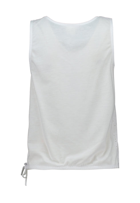 Zabaione Fa44bia Crochet Detail V-Neck Top - White LA-PO-101-0098-2