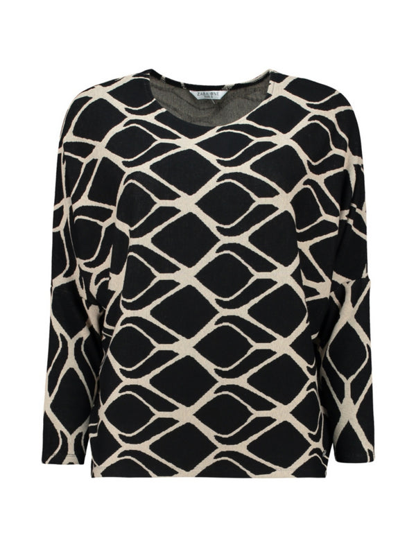Zabaione Le44onie Top with Geometric Print KY-201-0401