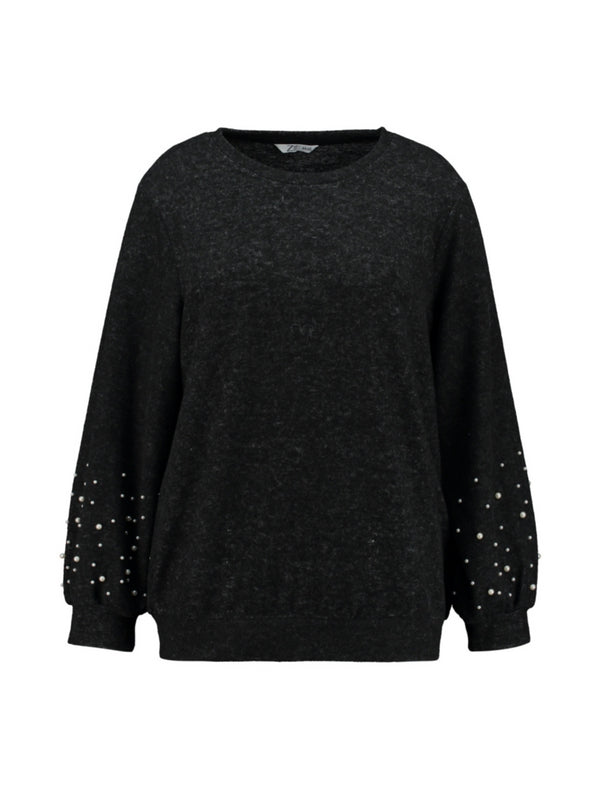 Hailys Women’s An44tonia Top - Dark Grey Marl QJG-2412047Z1