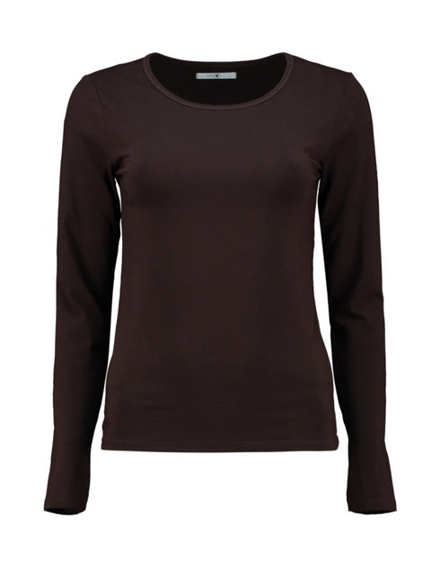 Hailys LS C TP Le44ni - Dark Chocolate | Ladies Long Sleeve Top SYN-2503099