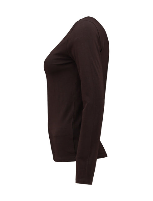 Hailys LS C TP Le44ni - Dark Chocolate | Ladies Long Sleeve Top SYN-2503099