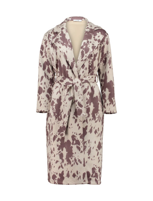 Hailys Do44minica 3/4 Length Coat DO-6738 Cow Print