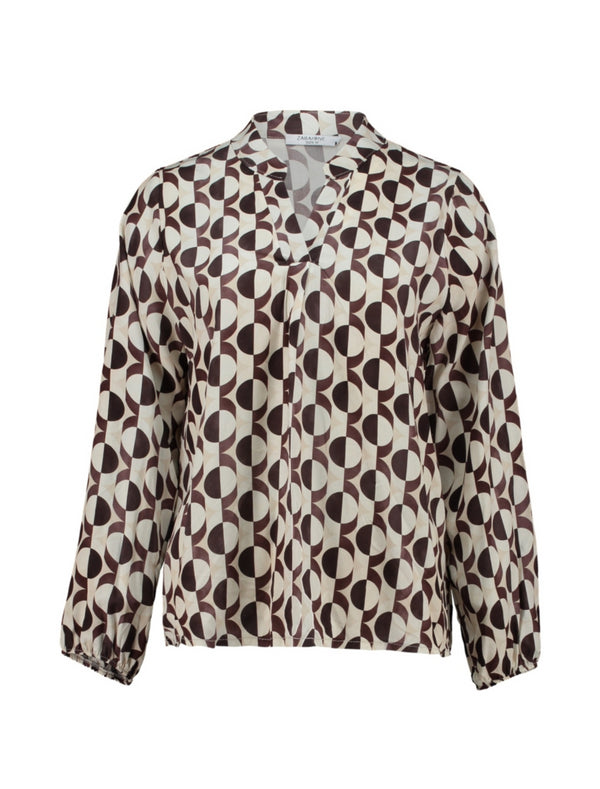 Zabaione Ha44nni Women’s Blouse – Cuffed Long Sleeves, Viscose BK-108-861