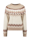 Hailys Wi44ona Beige/Brown Long-Sleeve Knit Sweater – UNF-8034