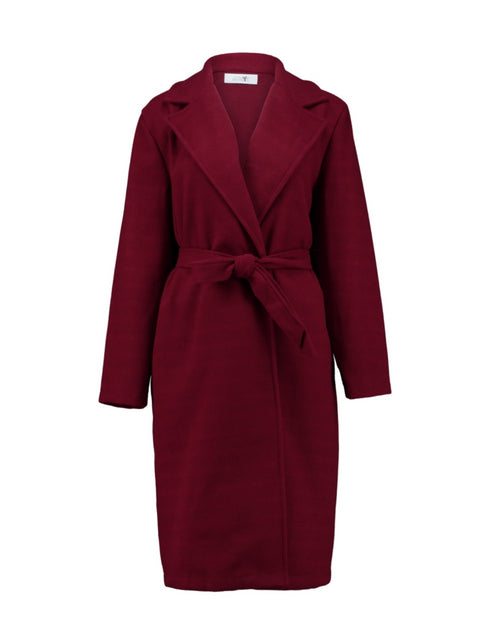 Hailys Mu44riel Longline Coat Burgundy MOR-27293