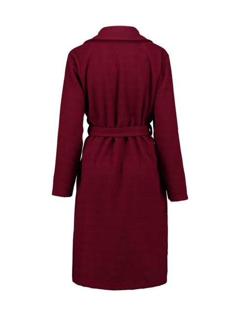 Hailys Mu44riel Longline Coat Burgundy MOR-27293