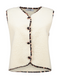 Hailys Fleece Waistcoat TIFMM85 - Beige Leopard Print Trim