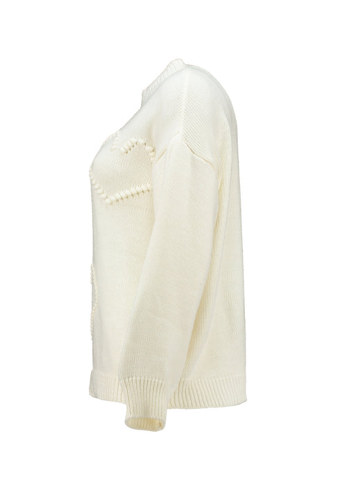 Hailys Be44lla Women’s Knit Jumper – Cream, Long Sleeve, Soft AFM-92025