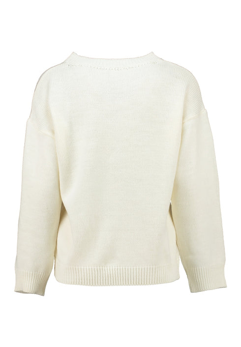 Hailys Be44lla Women’s Knit Jumper – Cream, Long Sleeve, Soft AFM-92025