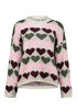 Hailys Sa44nna Long Sleeve Knit Sweater with Heart Design UNF-3305