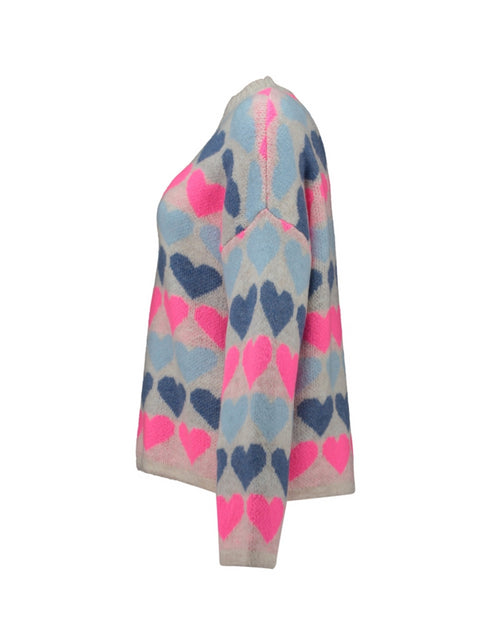 Hailys Sa44nna Long Sleeve Knit Sweater with Heart Design UNF-3305