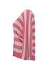Zabaione Da44kota Open V-Neck LS Sweater - Shiny Pink Stripe YKK-251-0414