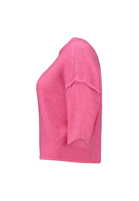 Hailys Women’s Ta44ra Candy Pink Knit Jumper – 3/4 Wide Sleeve Round Neck Sweater – SYF-2505095