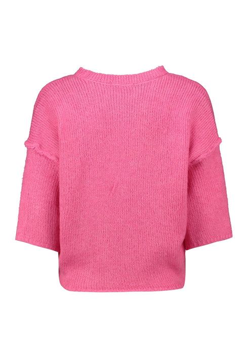 Hailys Women’s Ta44ra Candy Pink Knit Jumper – 3/4 Wide Sleeve Round Neck Sweater – SYF-2505095