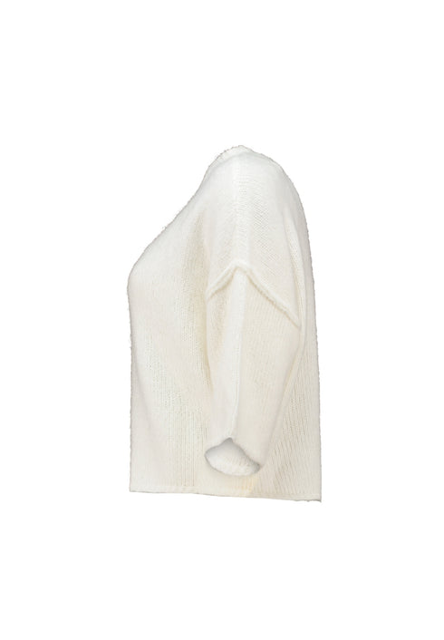 Hailys Women’s Ta44ra Off White Knit Jumper – 3/4 Wide Sleeve Round Neck Sweater – SYF-2505095