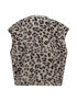 Hailys Women's Leopard Print Fleece Waistcoat – Off White / Dark Chocolate HCM-81921