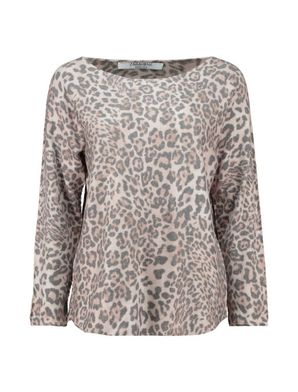 Zabaione Do44nniaa Leopard Print Top BK-148-193