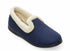 Padders Repose 406/4006 Navy Microsuede Slippers - Wide Fit Memory Foam Comfort