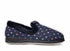 Padders Repose 406/4076 Navy Woven Spot Slippers - Wide Fit Memory Foam Comfort