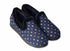 Padders Repose 406/4076 Navy Woven Spot Slippers - Wide Fit Memory Foam Comfort