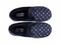 Padders Repose 406/4076 Navy Woven Spot Slippers - Wide Fit Memory Foam Comfort