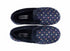 Padders Repose 406/4076 Navy Woven Spot Slippers - Wide Fit Memory Foam Comfort