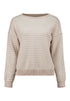 Hailys Women’s Me44rle Patterned Wide-Neck Jumper – Offwhite & Beige Knit – AFM-93190