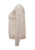 Hailys Women’s Me44rle Patterned Wide-Neck Jumper – Offwhite & Beige Knit – AFM-93190