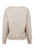 Hailys Women’s Me44rle Patterned Wide-Neck Jumper – Offwhite & Beige Knit – AFM-93190