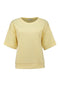 Hailys Si44nead Short Sleeve Top Butter Yellow Round Neck KES-23135