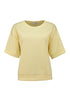 Hailys Si44nead Short Sleeve Top Butter Yellow Round Neck KES-23135