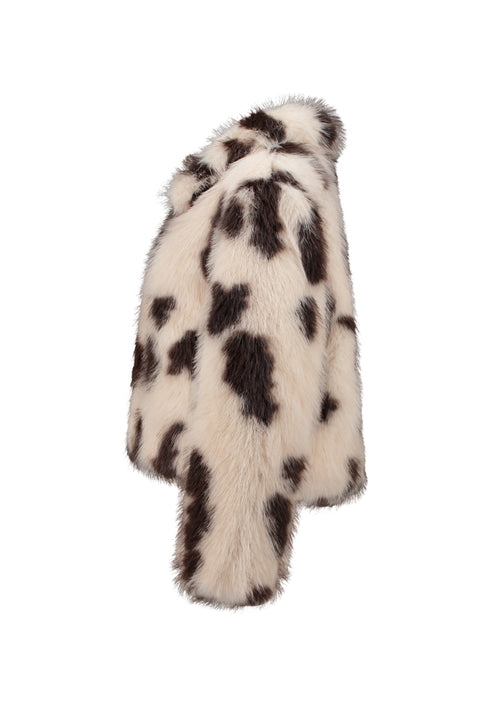 Zabaione Ly44ndall Printed Faux Fur Jacket WI-401-0249 - Cream