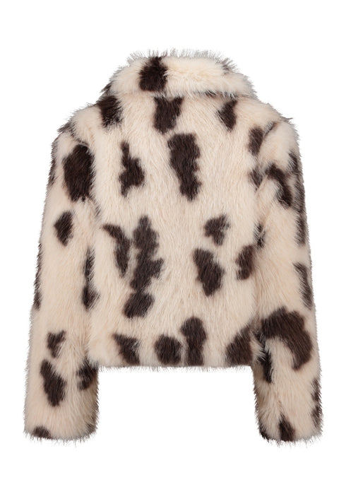 Zabaione Ly44ndall Printed Faux Fur Jacket WI-401-0249 - Cream