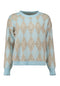 Zabaione Ro44se Argyle Pattern Knit Jumper BK-148-33LB - Light Blue