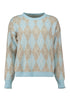 Zabaione Ro44se Argyle Pattern Knit Jumper BK-148-33LB - Light Blue
