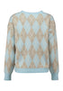 Zabaione Ro44se Argyle Pattern Knit Jumper BK-148-33LB - Light Blue