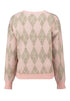 Zabaione Ro44se Argyle Pattern Knit Jumper BK-148-334 CR - Candy Rose