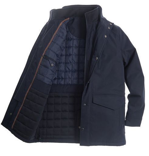 Vedonerire Men's Double Collar Quilted Jacket 4082