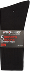 Pro-Tonic 5-Pack Mens Sports Socks 40B182 Cotton Rich Cushioned Crew Socks